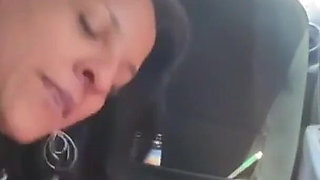 Sucked Her Stepson While the Cuckold Was Driving