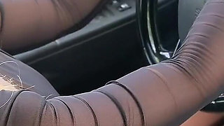 Driving Car in Heels and Nylons