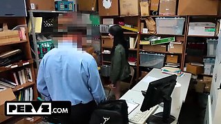 Cute Brunette Shoplyfter Caught Stealing - Officer Fucks Her Wet Little Hole in Back Room