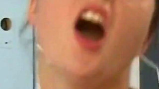 MILF with Giant Tits Fucked in the Public Toilet and Cumshot in Mouth by Vintage Big Cock