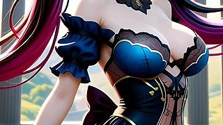 Hentai Gothic Girls with Dyed Hair Showing off Their Big Tits Full Movie