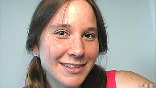 Alexia kneels with vintage teen passion in sultry ecstasy