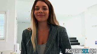 Fake Realtor Gabbie Carter Unbuttons & Seduces Divorced Homeowner with Big Tits Facial