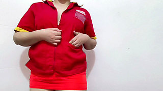 Mexican big ass milf latina worker Oxxo takes off all her clothes and shows her entire ass and vagina in front of the camera