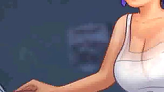 Summertime saga: cougar MILF caught a guy with his big dick in his hands ep 153