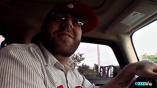 Naughty Blonde Ashley Pickup Slam and Cumshot After Rehab