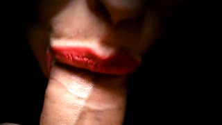 Close-up POV Blowjob with a Sexy Teen Brunette Babe