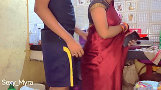 Stepmom leads a steamy kitchen orgy with college girls