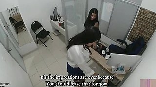 Big Tits Latina Office Lesbian Stress Relief - Candyrouse and Vayolet Eat Pussy and Kiss