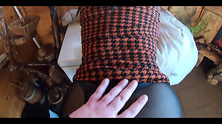 Milfycalla Fucked in Ripped Pantyhose & Downjacket by Her Boss Office Cheating Fetish