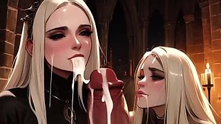 Busty Medieval Maiden Takes Huge Black Cock - Interracial Hentai Creampie