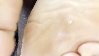 Lucky Nerd Gets First Footjob Cums All Over My Feet