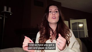 Public Agent Big tits UK MILF POV blowjob creampie