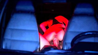 Whore Latina wife rides a guy's massive cock in a car backseat