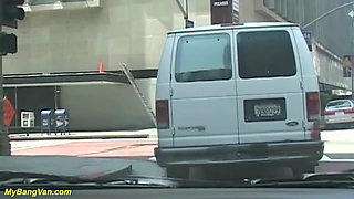 Busty teen picked up for her first bang-van gangbang