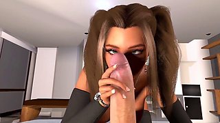 Thirsty stepsister Lily deepthroats and strokes your cock in this wild 3D hentai experience