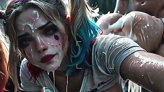 Harley Quinn Bathing in Sperm after Massive Creamy Loads