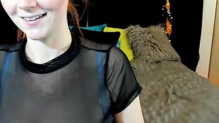 Big boobs camgirl rides her toy on webcam