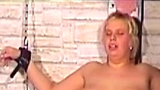 Mature Mistress Toys Her Bound Blonde Sub Hard