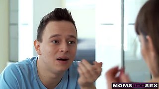 Hot MILF Alyssa Reece seduces virgin stepson, teaches him how to fuck pussy before date