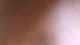 Ebony in Blue Panties Taking White Cock and Hot Cream