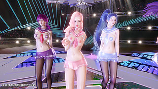 [mmd] Secret Number - Who Dis Sexy Stripteas League of Legends Uncensored Hentai