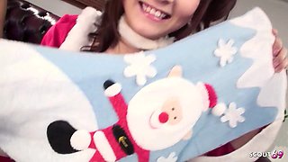 Petite Japanese Chick Fuwari get her First Squirt and multiple Orgasm by two Guys at Christmas Gift in Uncensored JAV Porn