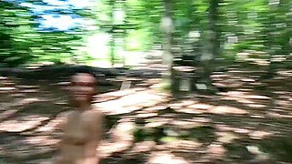 Skinny Tina Walks Naked In The Woods In Front Of People