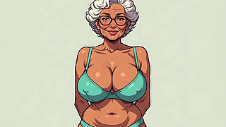 Sexy Curvy Matures Bra and Panty Art