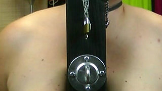 Fixed to a Pillar, He Spanks My Big BBW Tits and My Large Nipples, It Just Turns Me on.
