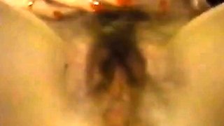 Hairy Blonde Babe's Slow Striptease