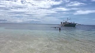 Petite Asian Teen Relaxes Her Tight Anus in Ocean Before Hard Kitchen Table Anal