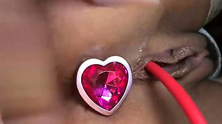 18 Year Old Italian Webcam Star Blonde Walks Outside with Anal Plug and Toy Then Deepthroats Her Trainer