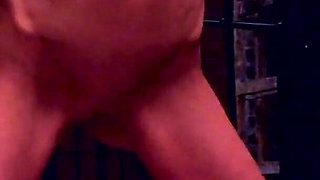 Redhead Lady Shakira dominate her hanging sub with hot wax and pussy licking