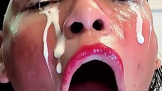 As I Swallow Your Cock, My Mouth Gets Wet and Semen Explodes on My Face