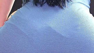 Bubble Butt Brunette Fucked in Car - Riding Big Dick Cream in Pussy
