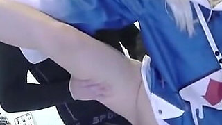Playful Rush. Slender Girl in Bold Costume Gets Carried Away in an Excited and Energetic Moment - Angle1