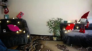 Amateur blonde does solo dildo tease on webcam