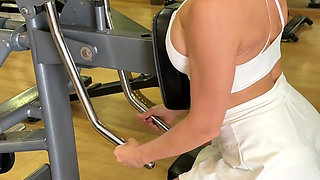 Hot Gym Workout & Miniskirt Flashing