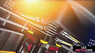 Wrestling redhead dyke smothers MILF with pussy after fight