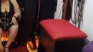 Piss Drenched Masked Slave Worships Dominant Brunette Goddess