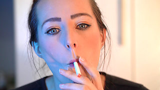 Sensual Close up Smoking with Petite Girl