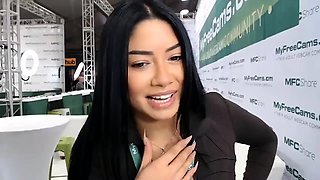 Asian enjoys outdoor masturbation