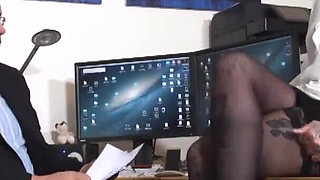 Tattooed secretary fucked by boss