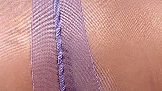 Fuck My Pussy and Cum on My Purple Pantyhose Feet