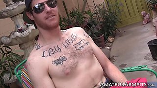 Joshua Martinez has a long cock that needs exercise to sweat cum