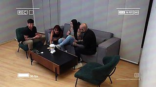 Allison Sweet fucks her sister's best friend in ripped jeans - Big Tits Latina Doggy Style