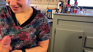 Amateur girlfriend handjob and anal fuck with cumshot