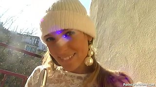 Morgan Moon: Amateur Hairy Blonde in Outdoor Masturbation with Toys & Piss