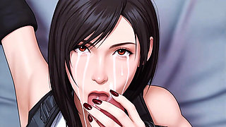 animation, tifa, perfect blowjob, titty fuck, sexy fucking, art,